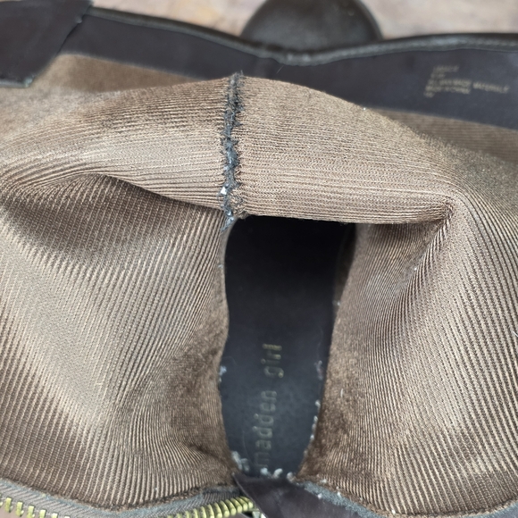 Madden Girl Riding Boots Legacie Buckle Rear Zip Chocolate Brown 9.5 - Picture 10 of 15